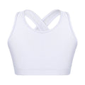 Kids Girls Sports Tracksuit Bra Vest Sleeveless Keyhole Back Camisoles Gymnastic Costume Street Dancewear for Running Gym Yoga