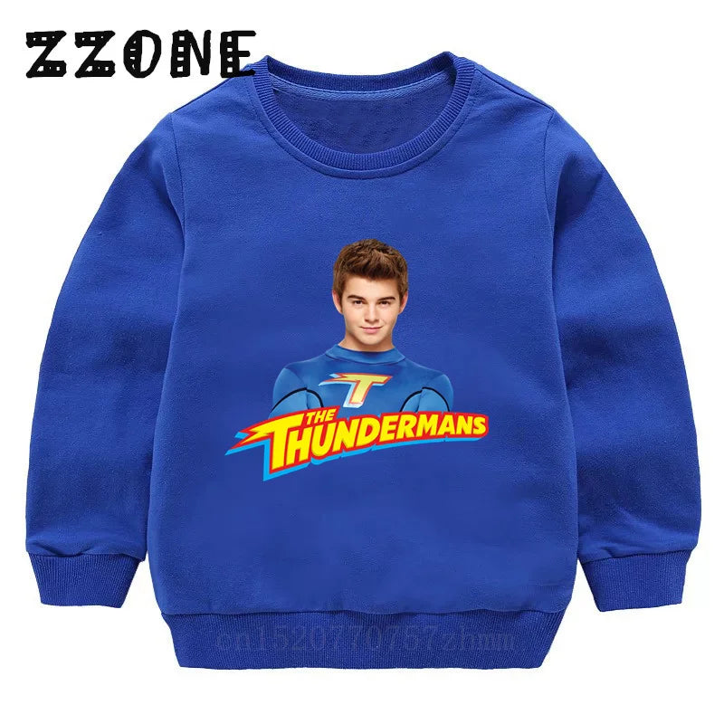 Kids Sweatshirts The Thundermans TV Shows Print Children Hoodies Casual Girls Boys Clothes Spring Autumn Baby Pullover Tops