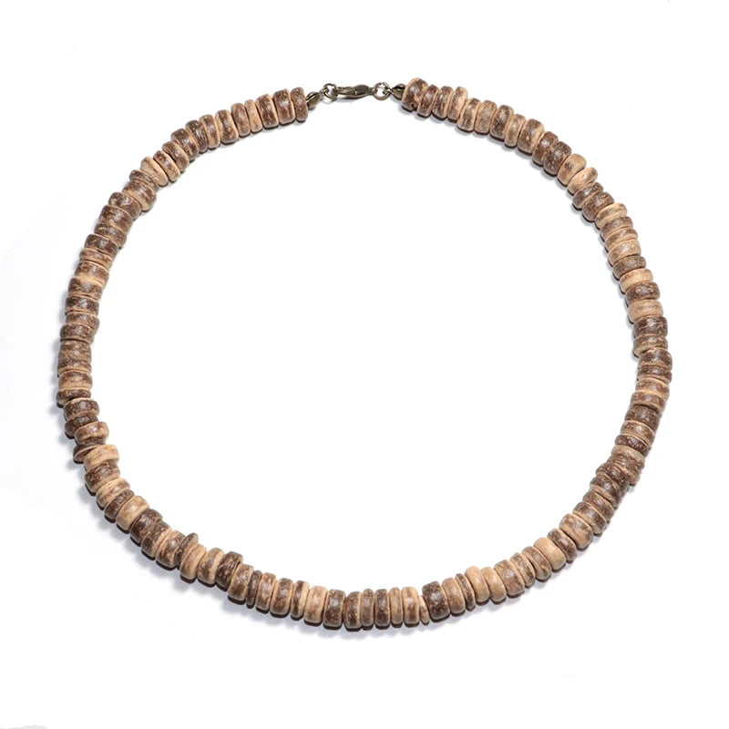 Men Necklace 100% Natural Wooden Collar Homme 18Inch Choker Colliers Hombre Yoga Meditation Jewelry Male Accessories Vintage