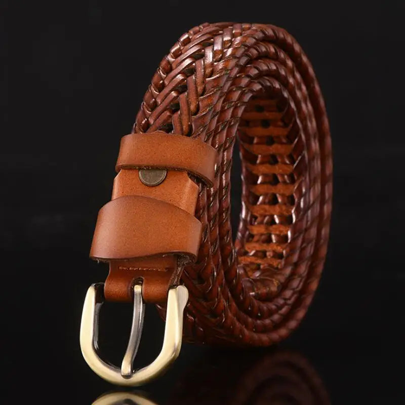 women Braided Belt For Men's Woven Belt Luxury Genuine Leather Cow Straps Hand Knitted Designer Men For Jeans Girdle Male belts
