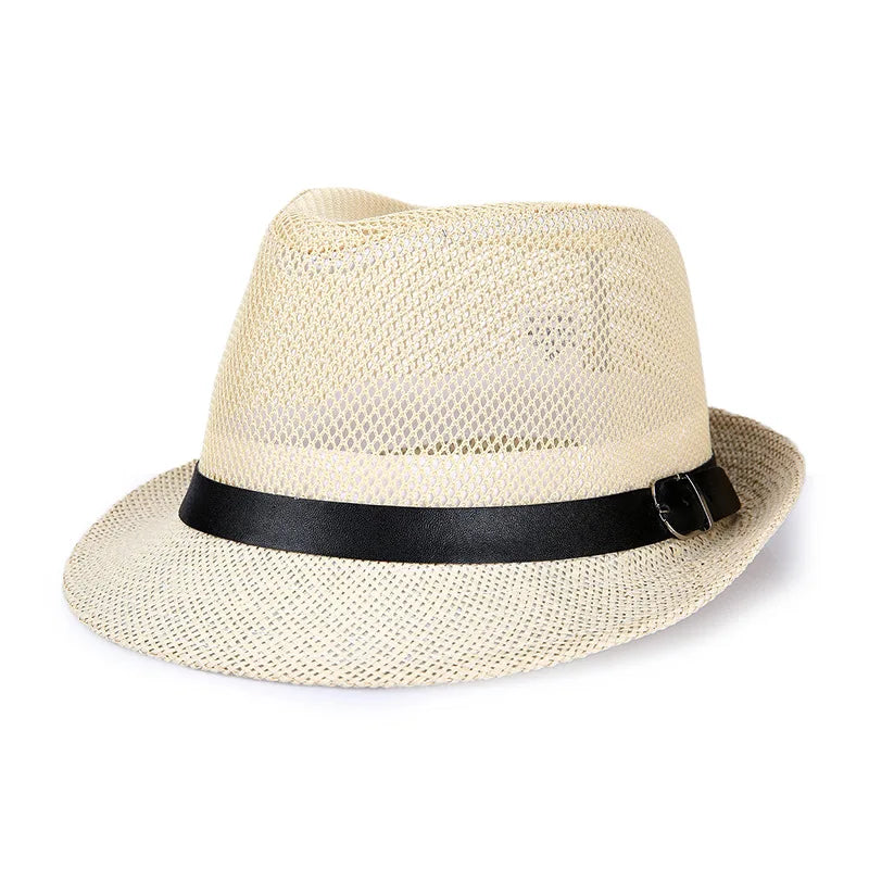 Men's summer sun hat, middle-aged and elderly, spring and summer fashion sun hat, top hat, outdoor straw hat