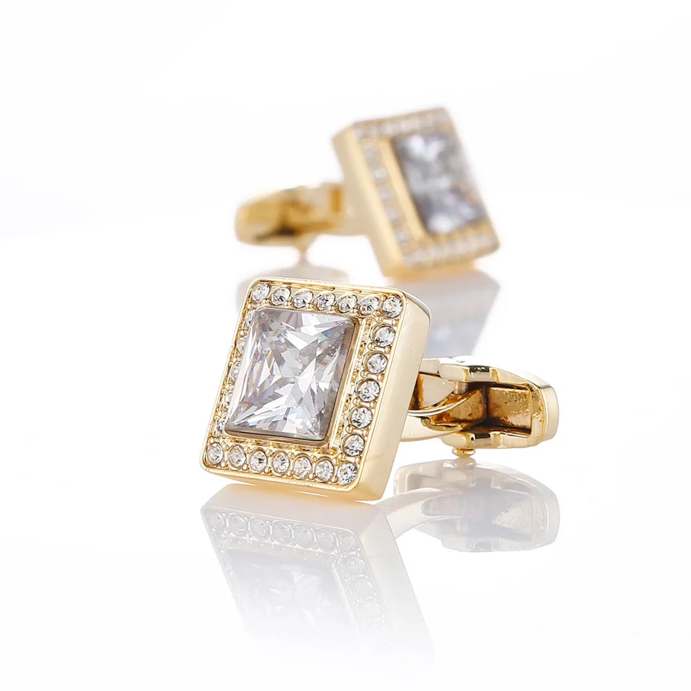 Mens Jewelry Luxury French Shirt Cufflinks For Wedding Gift Crystal Cuff Buttons High Quality Christmas Father Favors