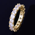 Ring Copper Zircon Men Charming Gold Plated Cube Hip Hop Jewelry