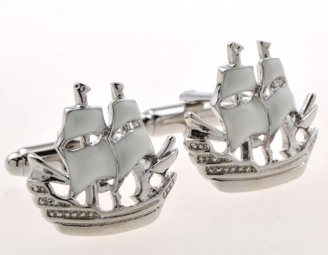 Men Jewelry Cufflinks for men's sailing ship Design cufflinks shirt cuffs gemelos Button cufflinks gift,Free Shipping