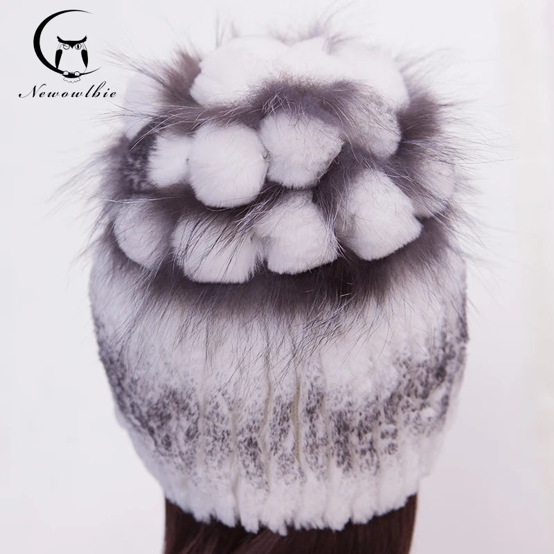 Hat Women Winter With Real Nature Fur Beaver Rabbit Wool Hats Female Fur Hat Leather Warm Fashion Rabbit Hair Fox Fur Hats Women