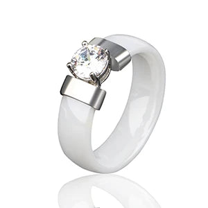 Healthy Jewelry Rings for Women Never Lose Color Made Your Finger Green Lovely Pink Ceramic Rings With Big Crystal Bling Jewelry