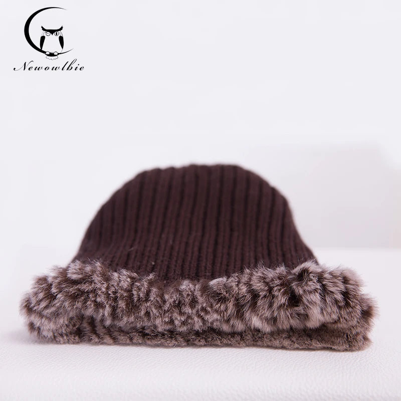 Hat Women Winter With Real Nature Fur Beaver Rabbit Wool Hats Female Fur Hat Leather Warm Fashion Rabbit Hair Fox Fur Hats Women