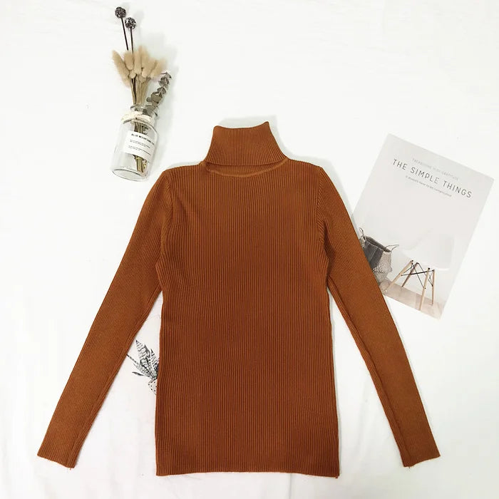 Sweaters 2023 Winter Tops Turtleneck Sweater Thin Pullover Jumper Knitted Sweater Pull Femme Hiver Truien Dames New