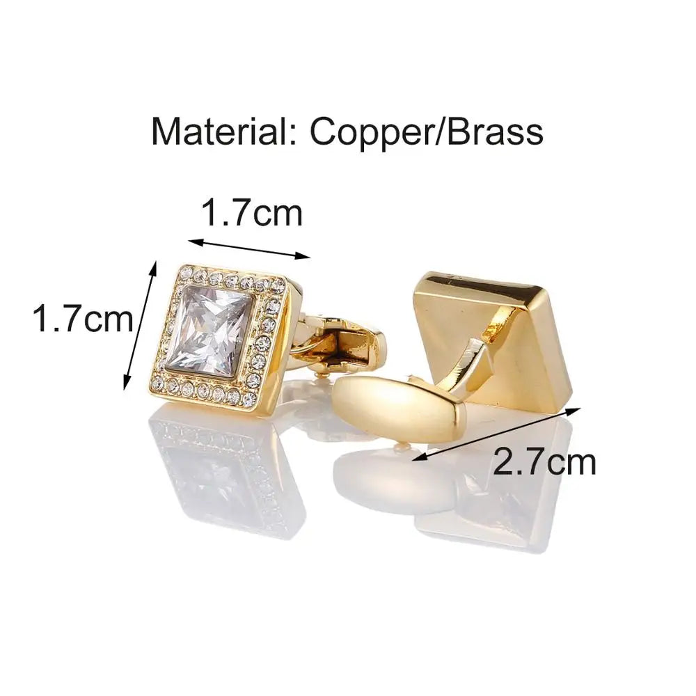 Mens Jewelry Luxury French Shirt Cufflinks For Wedding Gift Crystal Cuff Buttons High Quality Christmas Father Favors