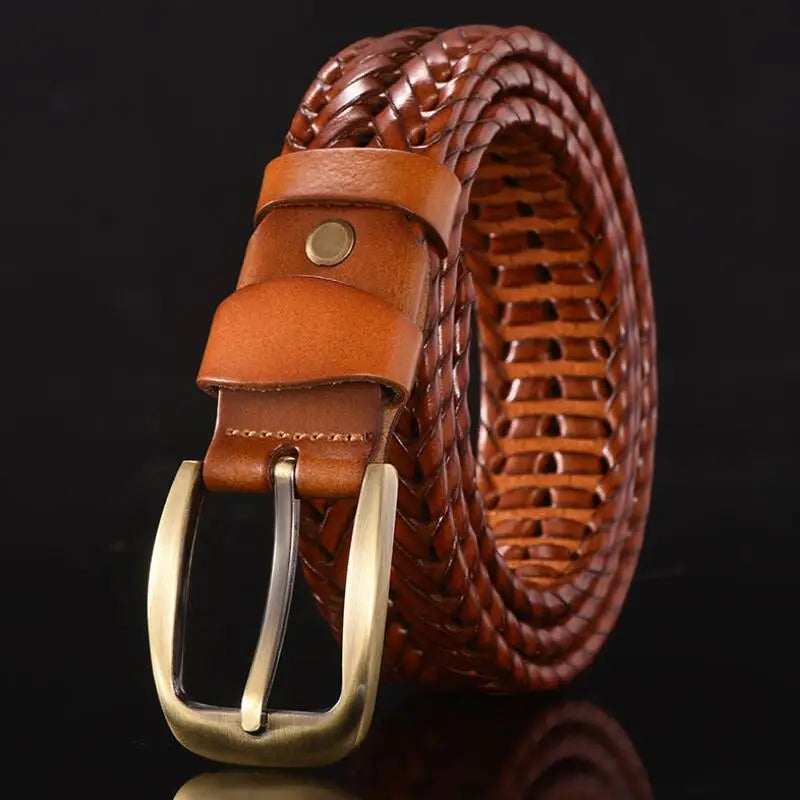 women Braided Belt For Men's Woven Belt Luxury Genuine Leather Cow Straps Hand Knitted Designer Men For Jeans Girdle Male belts