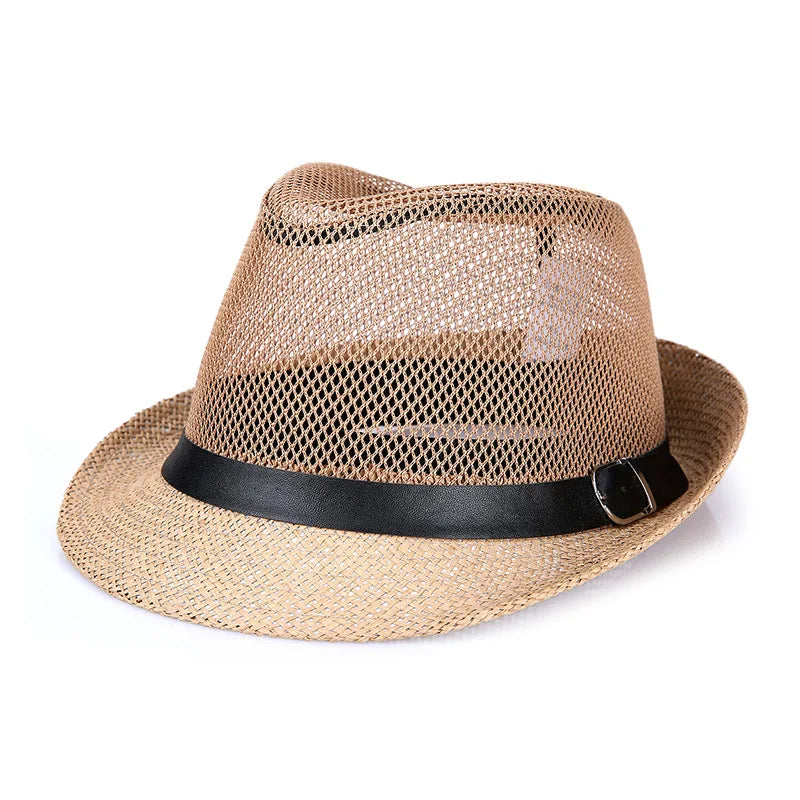 Men's summer sun hat, middle-aged and elderly, spring and summer fashion sun hat, top hat, outdoor straw hat