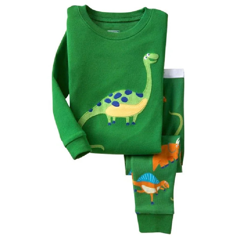 Excavator Children Pajamas Sets Kids Sleepwear Suit Sleeved T-Shirts Trousers Boy Clothes Pj's Infant Pijama Fashion Tops Pant