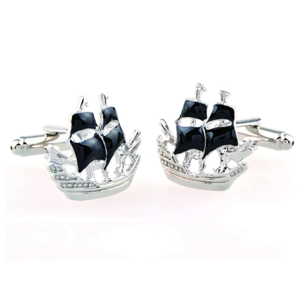 Men Jewelry Cufflinks for men's sailing ship Design cufflinks shirt cuffs gemelos Button cufflinks gift,Free Shipping