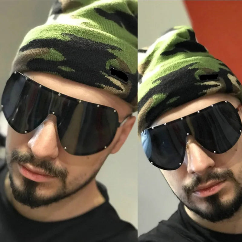 Oversized Sunglasses for Men Polarized Big Oversize Shield Sunglasses for Women Male