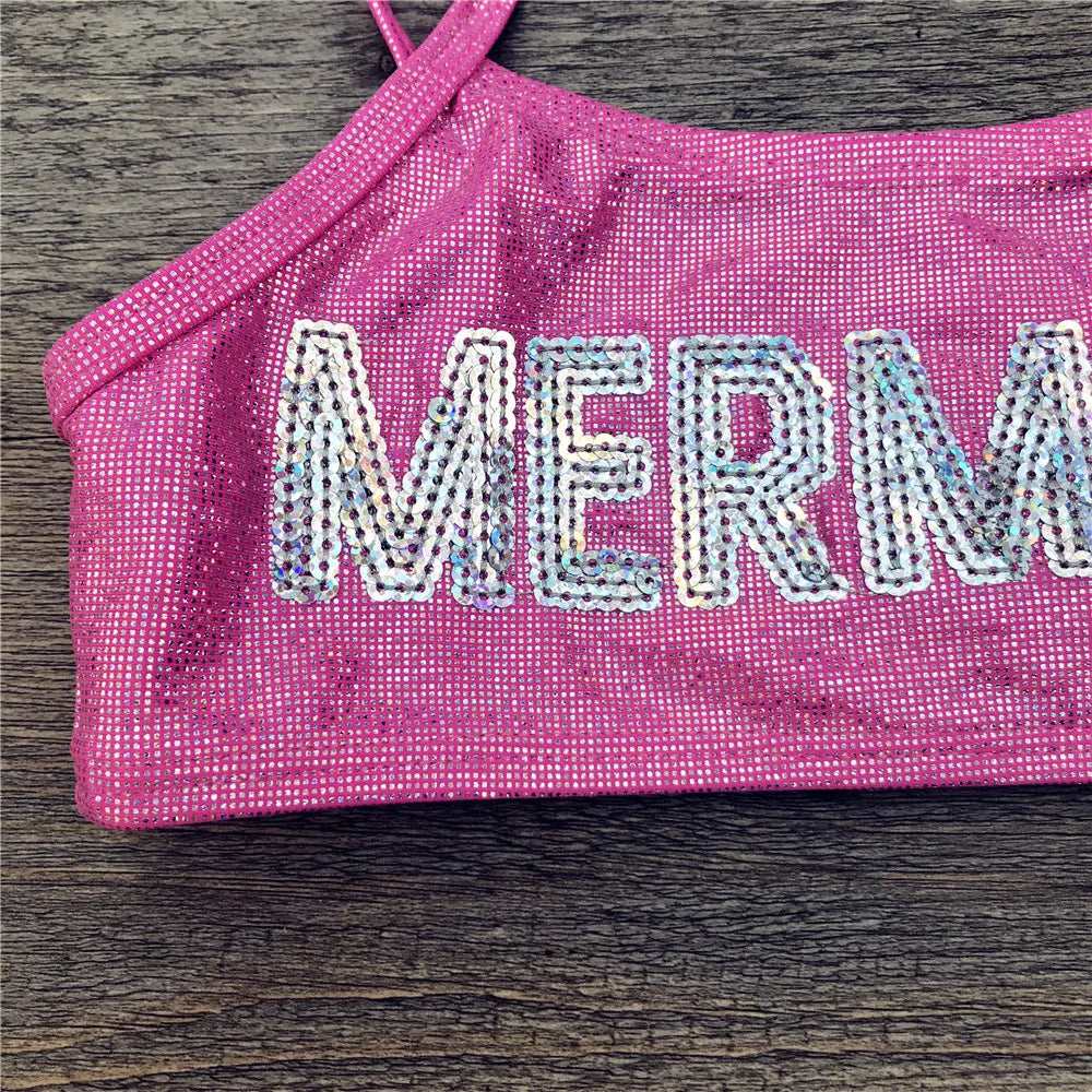 Kids 2 Pieces Swimwear Girls Sequined Hot Gold Bathing Sets Kid Swimming Suit Children Bikinis Baby Set New Biquini Infantil