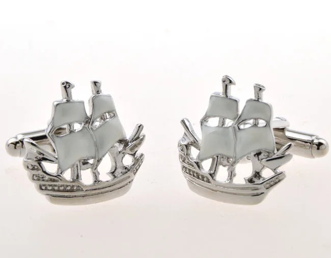 Men Jewelry Cufflinks for men's sailing ship Design cufflinks shirt cuffs gemelos Button cufflinks gift,Free Shipping