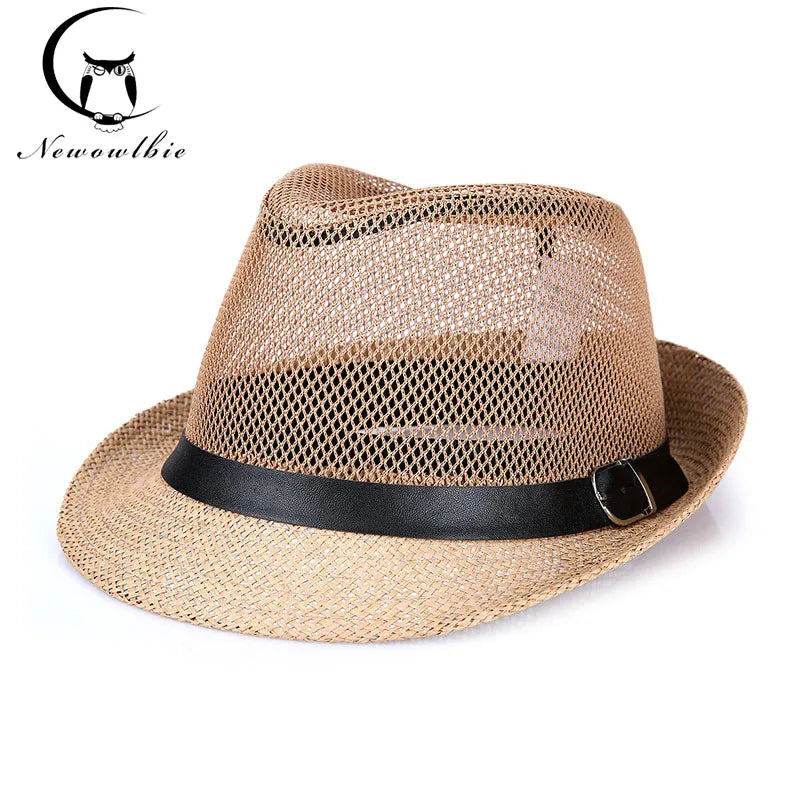 Men's summer sun hat, middle-aged and elderly, spring and summer fashion sun hat, top hat, outdoor straw hat