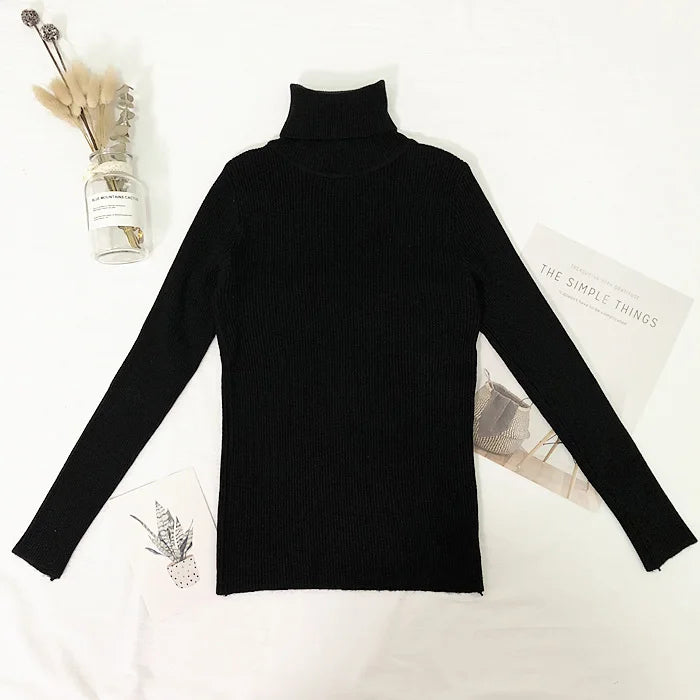 Sweaters 2023 Winter Tops Turtleneck Sweater Thin Pullover Jumper Knitted Sweater Pull Femme Hiver Truien Dames New