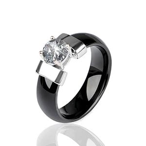 Healthy Jewelry Rings for Women Never Lose Color Made Your Finger Green Lovely Pink Ceramic Rings With Big Crystal Bling Jewelry
