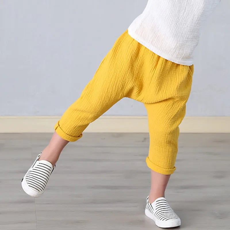 Boys Linen Pants Summer 1-6year Baby Girl Pant Solid Color Linen Children Pants Cotton Linen Pants for Boys Harem Pants for Kids