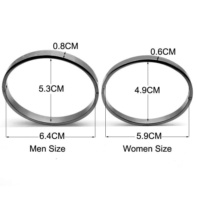Fashion Love Jewelry Women Bangle Titanium Steel Couple Jewelry Full CZ White Crystal Buckle Bracelets Bangles Men