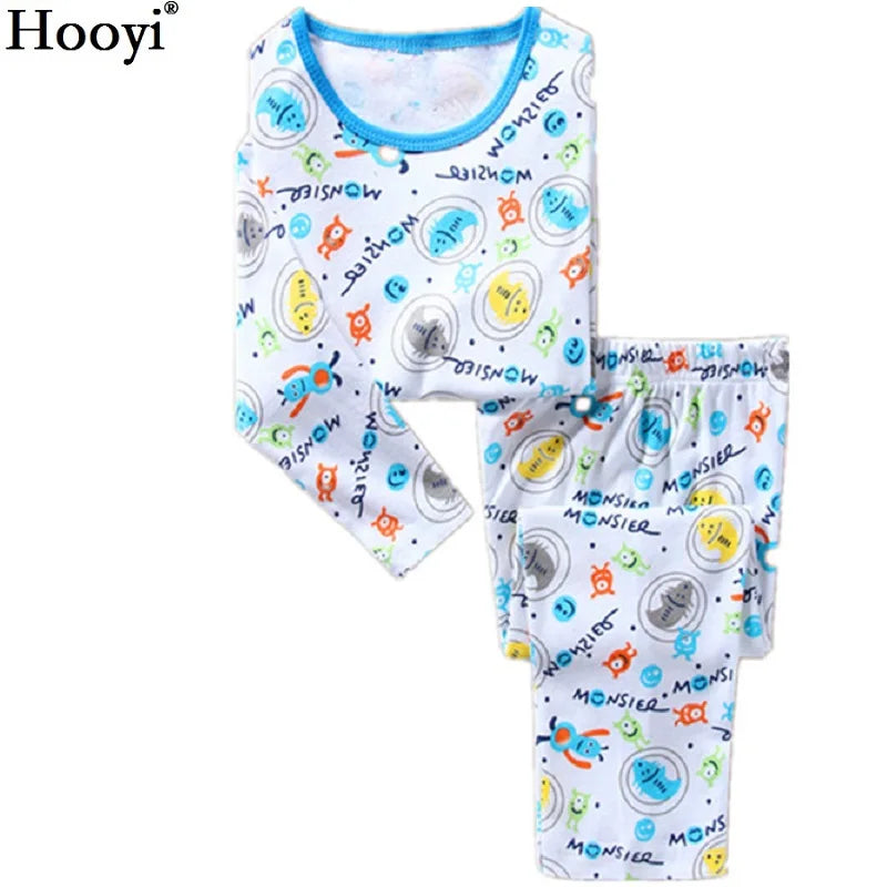 Excavator Children Pajamas Sets Kids Sleepwear Suit Sleeved T-Shirts Trousers Boy Clothes Pj's Infant Pijama Fashion Tops Pant