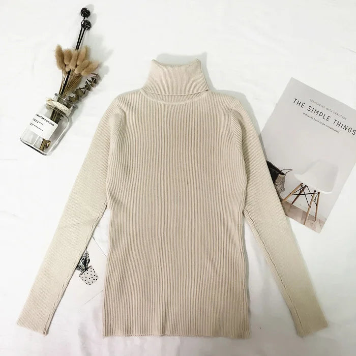 Sweaters 2023 Winter Tops Turtleneck Sweater Thin Pullover Jumper Knitted Sweater Pull Femme Hiver Truien Dames New