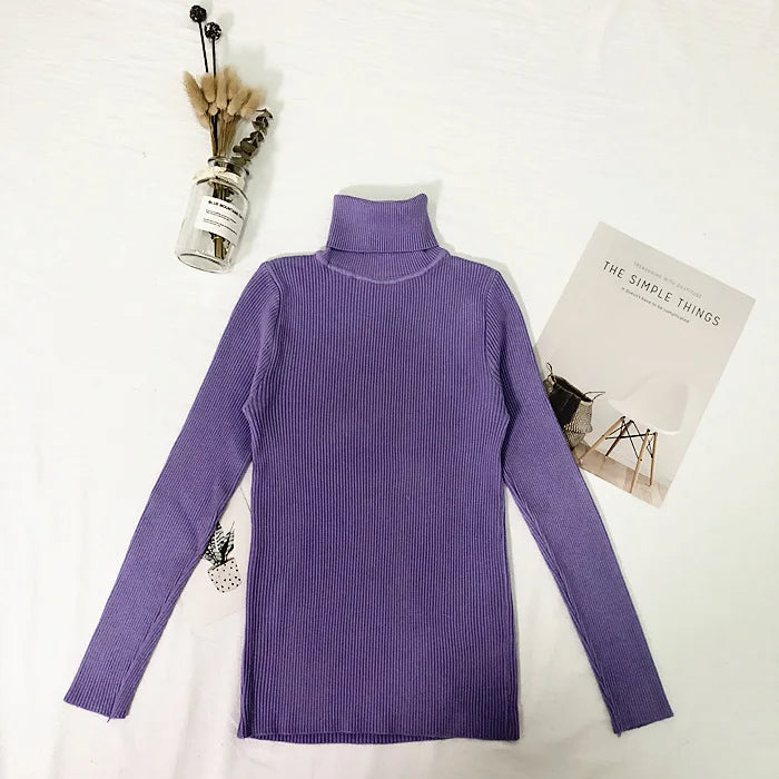 Sweaters 2023 Winter Tops Turtleneck Sweater Thin Pullover Jumper Knitted Sweater Pull Femme Hiver Truien Dames New