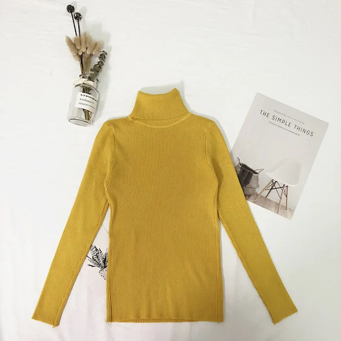 Sweaters 2023 Winter Tops Turtleneck Sweater Thin Pullover Jumper Knitted Sweater Pull Femme Hiver Truien Dames New