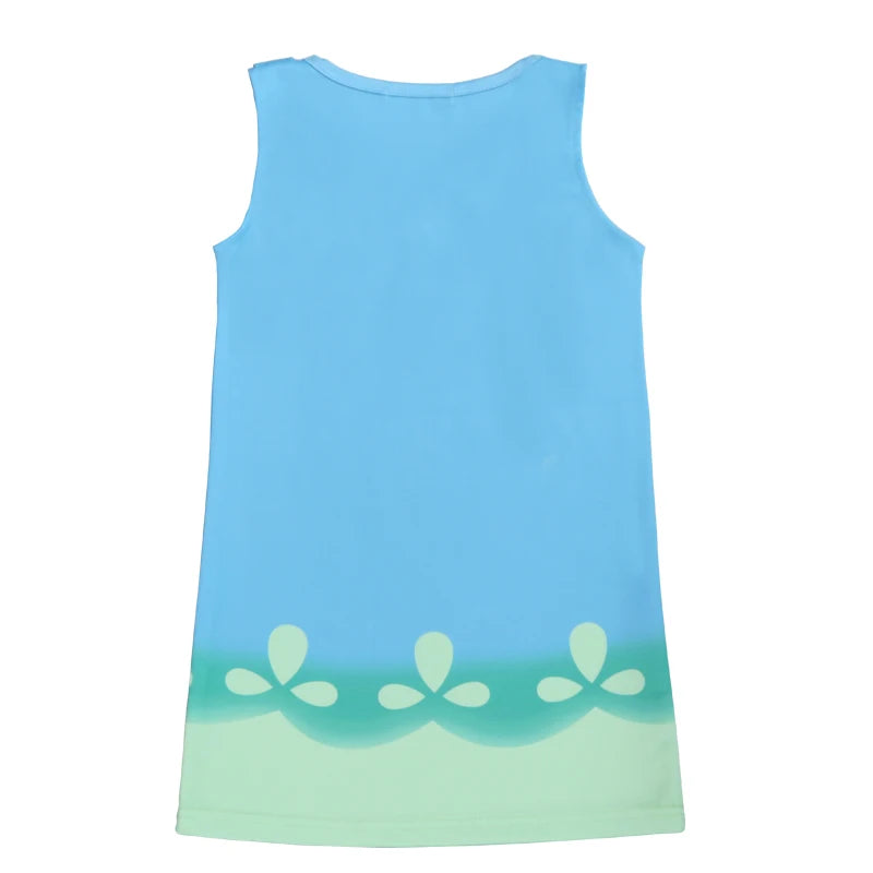 Children trolls Dress toy Costumes Girls Summer dress For Party Kids poppy lace Dresses Princess Dress Vaiana Party Vestido