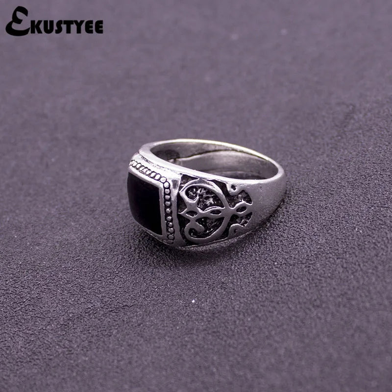 High Quality Male Rings Jewelry for Men Bohemian Style Antique Silver Plated Punk Rings for Men