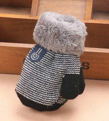 0-3 Years Baby Boys Girls Winter Knitted Gloves Warm Rope Full Finger Mittens Gloves for Children Toddler Kids Accessories KF960