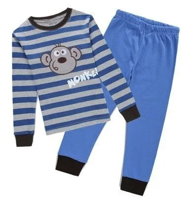 Excavator Children Pajamas Sets Kids Sleepwear Suit Sleeved T-Shirts Trousers Boy Clothes Pj's Infant Pijama Fashion Tops Pant