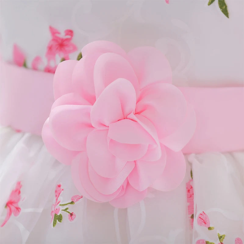 Kids Summer Dress For Girls Wedding Costume Floral Printing Birthday Princess Party Dresses 2-10 Years Children Girl Clothes