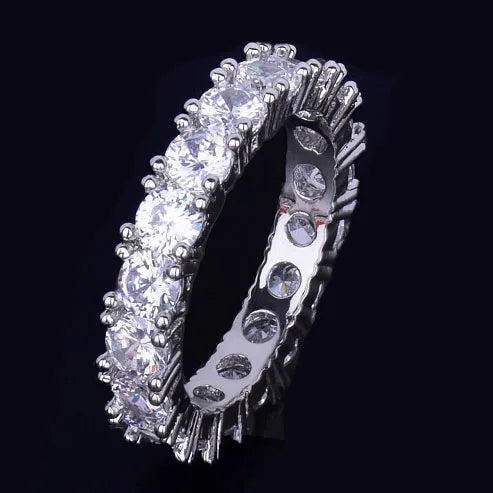 Ring Copper Zircon Men Charming Gold Plated Cube Hip Hop Jewelry