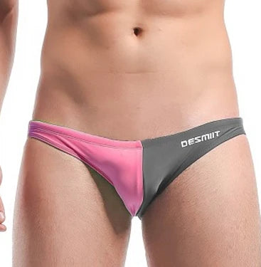 Men Swimwear Low Waist Swim Briefs Sexy Man Bikini Swimsuit Shorts Beach Swimming Cueca 1 Piece Bathing Suit DESMIIT Brand M-XXL