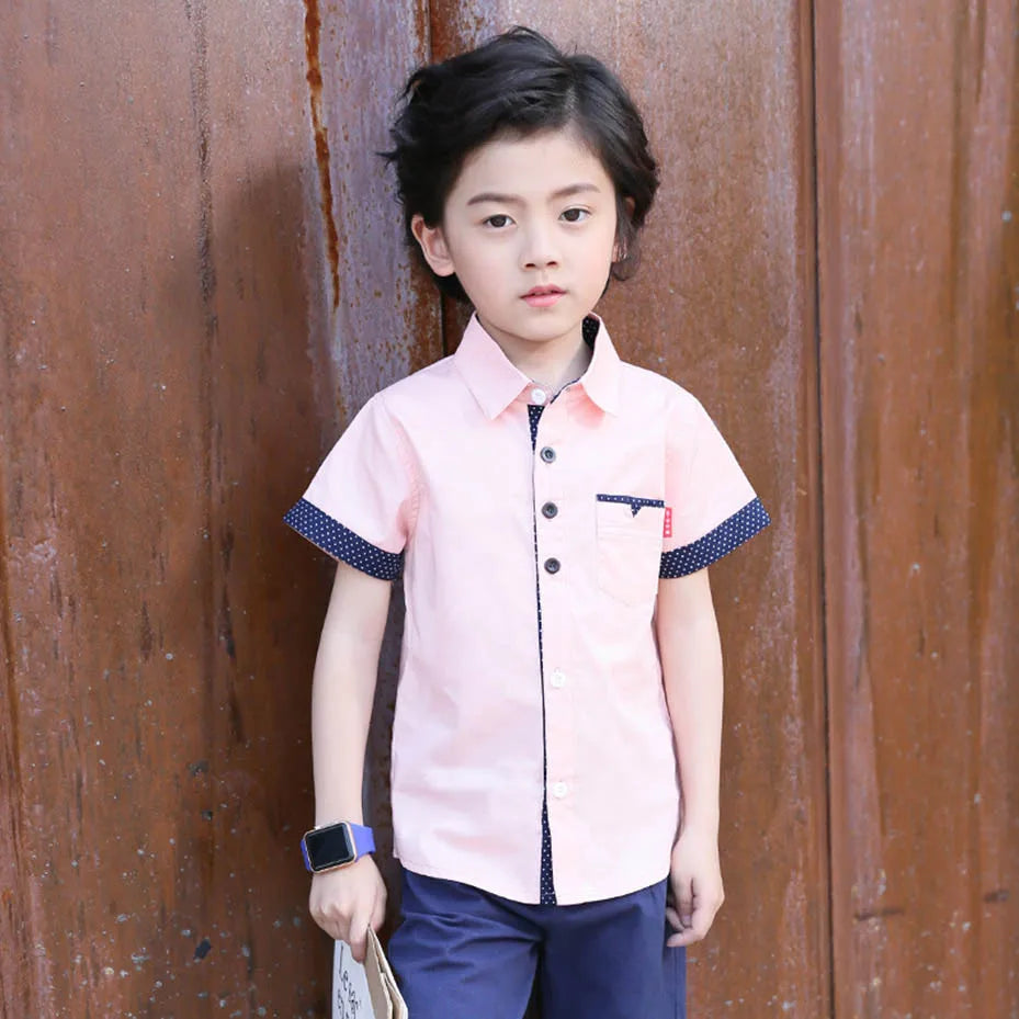 Teenage Boys Shirts School graduation Shirt for Boys Turn Down Collar Shirt For kindergarten Kids White Clothe 6 8 10 12 14 Year