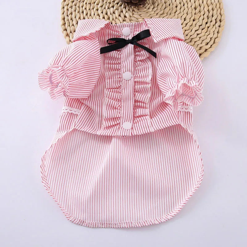 Soft Puppy Dog Clothes Summer Pet Dress for Small Dogs Cats Shih Tzu Sphinx Dresses Shirts Cat T-shirt Mascotas Skirt Clothing