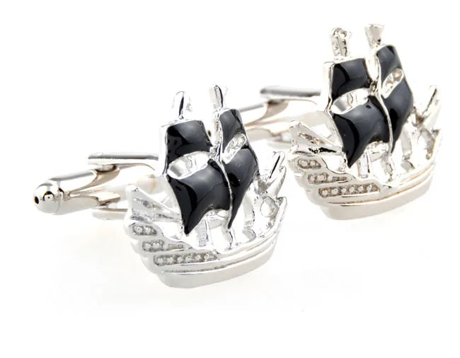 Men Jewelry Cufflinks for men's sailing ship Design cufflinks shirt cuffs gemelos Button cufflinks gift,Free Shipping