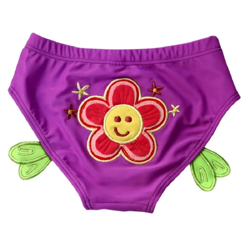 Baby Girls Swimwear Bikini Trunks Fish Flower Children Swimsuits Baby Swim Diaper Underpant Kids Bathing Clothes Suit