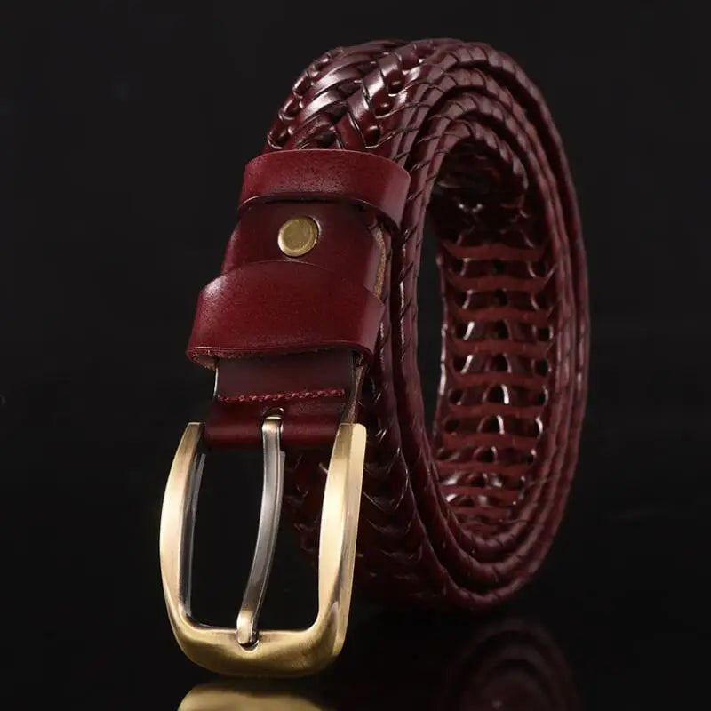 women Braided Belt For Men's Woven Belt Luxury Genuine Leather Cow Straps Hand Knitted Designer Men For Jeans Girdle Male belts