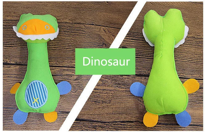 New Party Gifts Dog Toys Pet Puppy Chew Squeaker Squeaky Plush Sound Cartoon Dinosaur/Deer/Monkey Toys Small Pet Gift