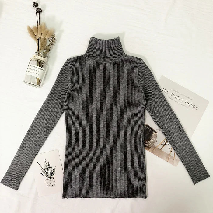 Sweaters 2023 Winter Tops Turtleneck Sweater Thin Pullover Jumper Knitted Sweater Pull Femme Hiver Truien Dames New