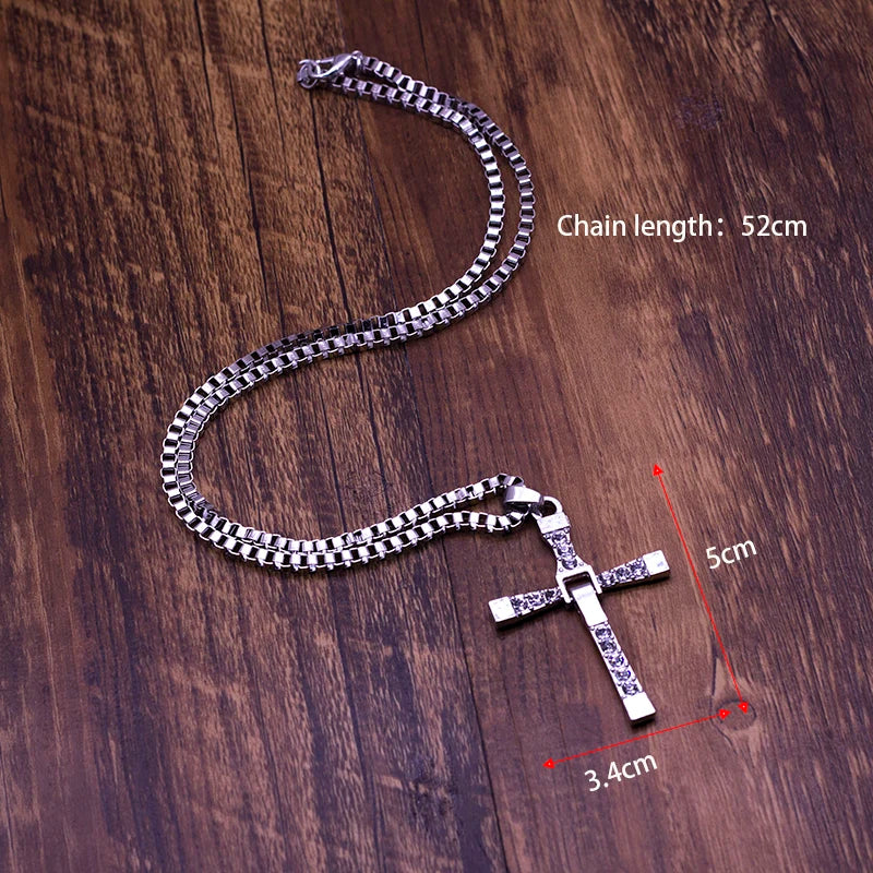 Movie Jewelry Men Classic CROSS Pendant Necklace New Male Necklaces & Pendants Fashion