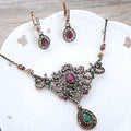 Vintage Wedding Jewelry Sets for Women Bib Necklace Earring Set Collar Brides African Chain Choker Flower Ethnic Necklaces