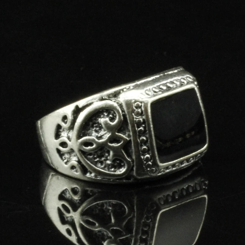 High Quality Male Rings Jewelry for Men Bohemian Style Antique Silver Plated Punk Rings for Men