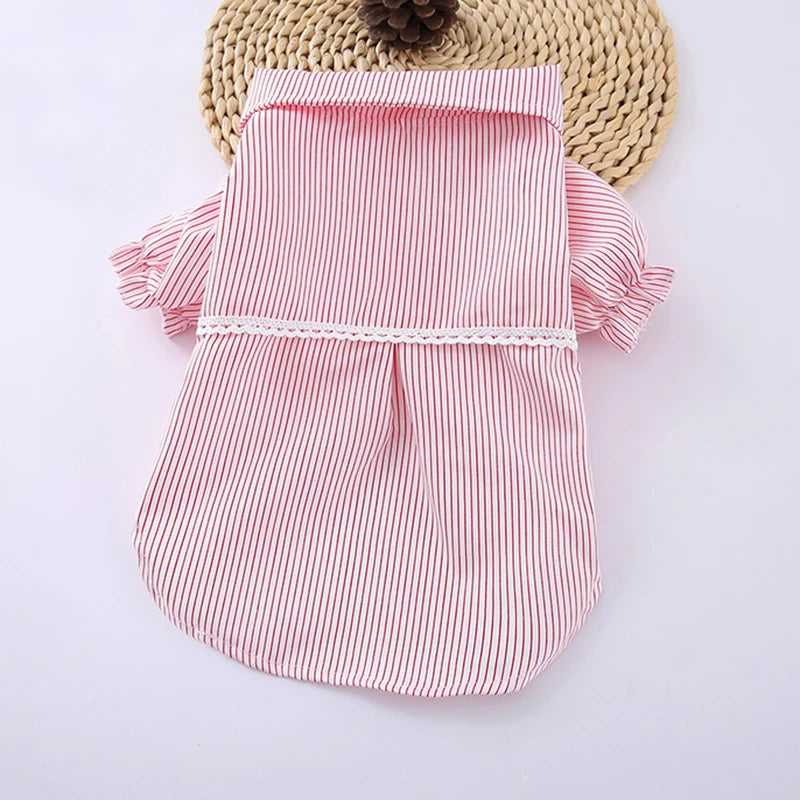 Soft Puppy Dog Clothes Summer Pet Dress for Small Dogs Cats Shih Tzu Sphinx Dresses Shirts Cat T-shirt Mascotas Skirt Clothing