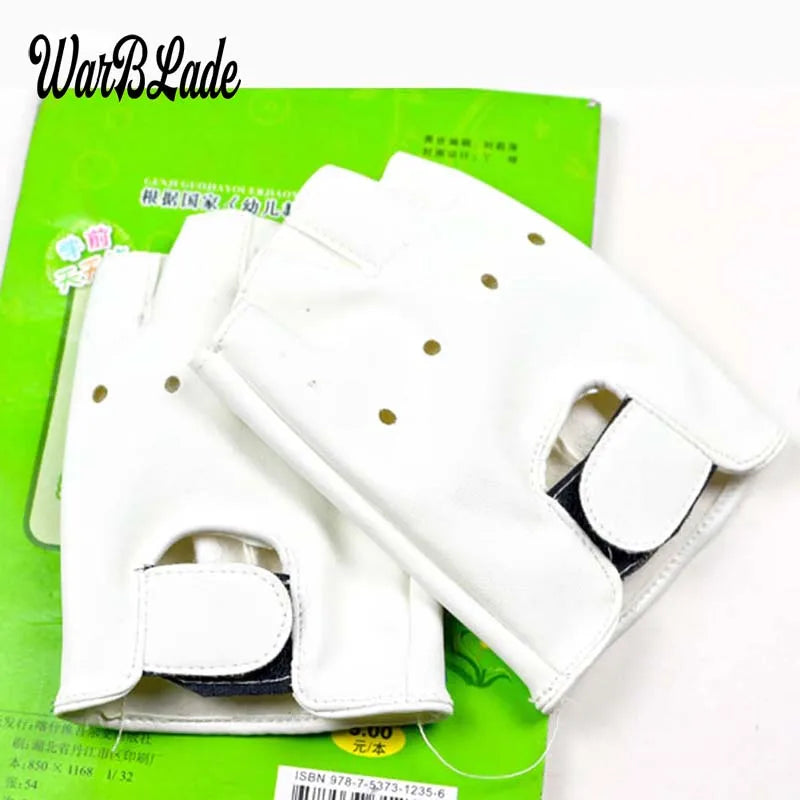 WarBLade 5-13 years kids gloves boys girls leather golves half fingerless glove half-finger children sport waterproof mittens