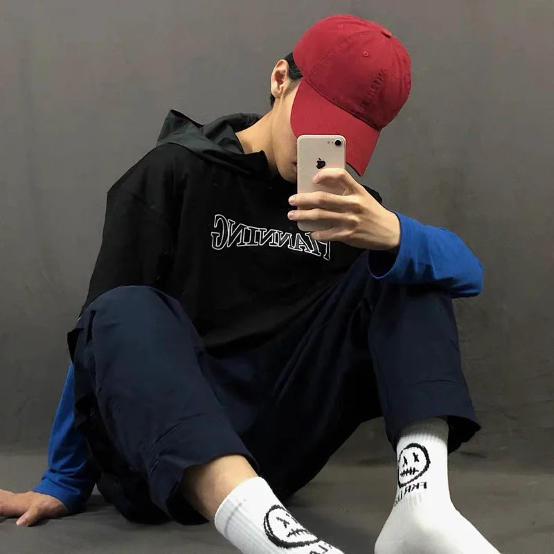 Anime Socks Men Women Couples Grimace Tall Hip hop Wild Happy Funny Street Fashion Cartoon Korean College Style Basketball Socks