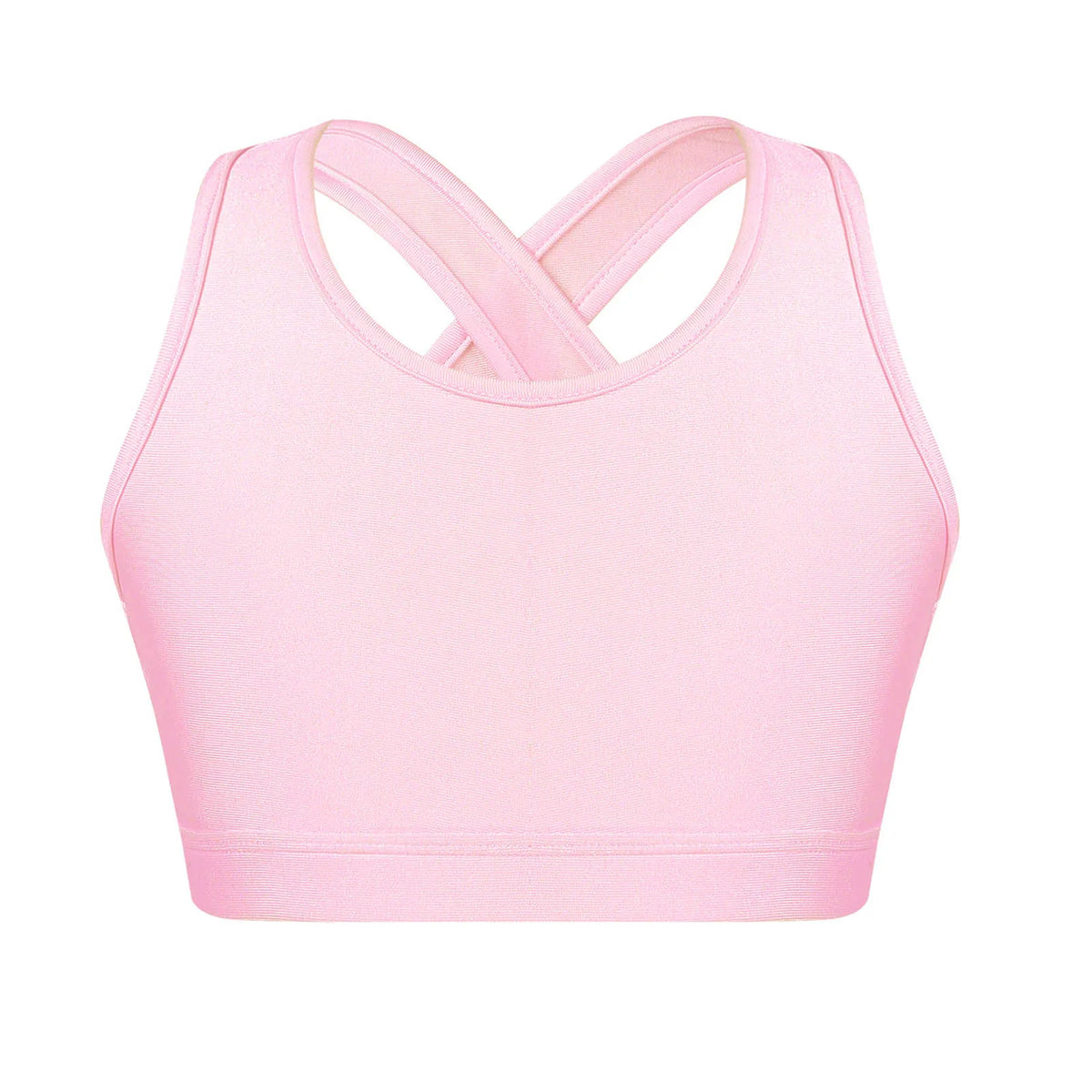 Kids Girls Sports Tracksuit Bra Vest Sleeveless Keyhole Back Camisoles Gymnastic Costume Street Dancewear for Running Gym Yoga